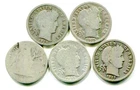 Five Different Silver Dimes ! Barber and a Seated Liberty
