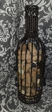 Wine Bottle Shaped Cage Bar Decor Cork Holder Kitchen Decor with Glass Beads