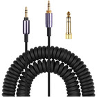 Black Coiled Headphone Cable 1 5m for For SONY with Oxygen Copper Core