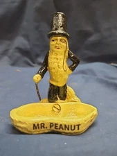 Planters Peanuts, Cast Iron Mr Peanut Advertising Dish Ashtray 