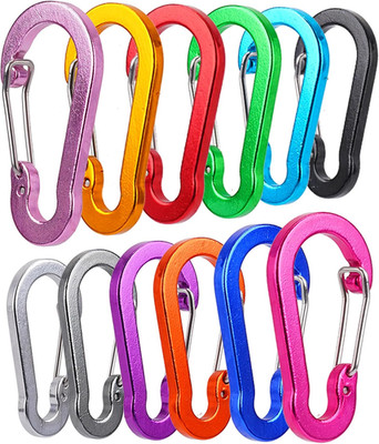 Multi-Pack Aluminum Carabiner Clips, 2'' Ultra-Light Spring & Locking for Key,Hik