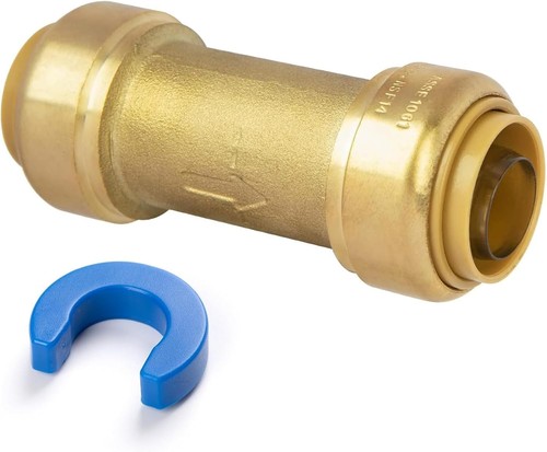 1/2" Check Valve Push-Fit Brass Plumbing Fitting for Copper CPVC PEX NSF UPC US