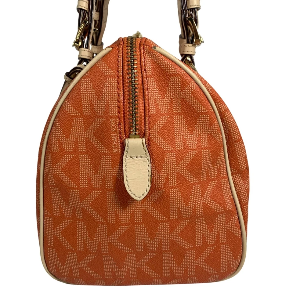 Bolso MICHAEL KORS Grayson Mediano Cartera Firma Naranja Mandarina con Bolso Dije Foto 2 de 4