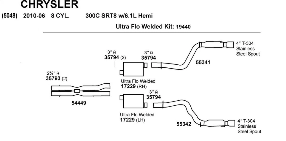 Silenciador soldado DynoMax Ultra-Flo para Dodge Challenger 2014-2008 Foto 2 de 4
