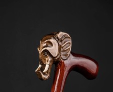 Hand carved wooden elephant handle walking stick for men women walking cane