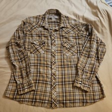 Vintage 80s 90s Wrangler Wrancher Western Pearl Snap Flannel Shirt Mens XL Plaid
