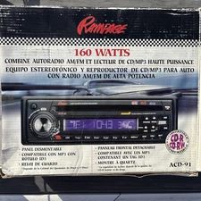 Rampage Audiovox Car CD Player  W/ Removable Face New Never Installed--Vintage