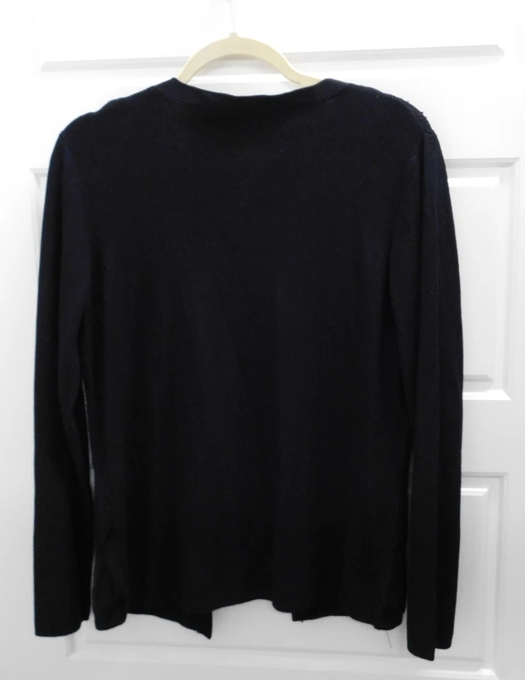 Cárdigan tejido acanalado con cuentas negro CARVEN Paris talla L Foto 3 de 4