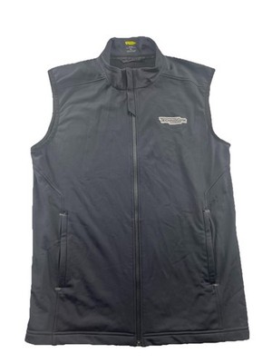 Technogym Vest Mens XL Black Full Zip Performance Gym Training Sleeveless Jacket