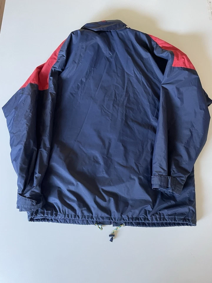 HELLY HANSEN G 345 Veste Coupe Vent Vintage 90s Homme XL Rouge Bleu Colorblock - Photo 2/4