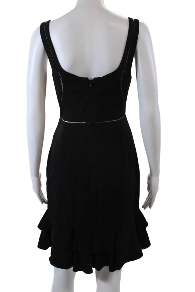 Mini vestido negro Jonathan Simkhai para mujer sin mangas con volantes con aros talla 4 Foto 3 de 4