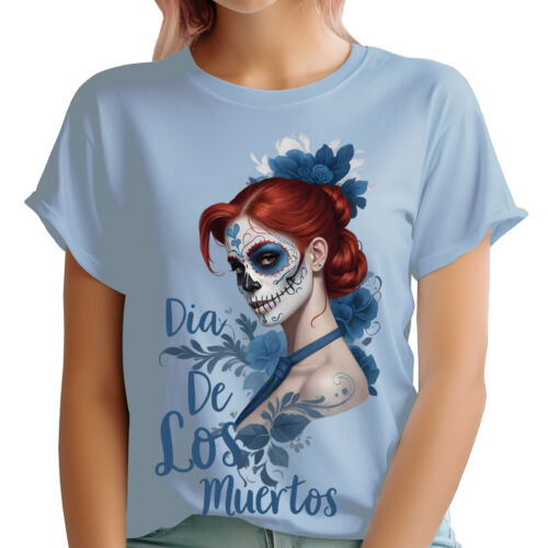 Day Of The Dead Sugar Skull Women T-Shirt D?a De Los Muertos Celebration #DOTD - Picture 17 of 27