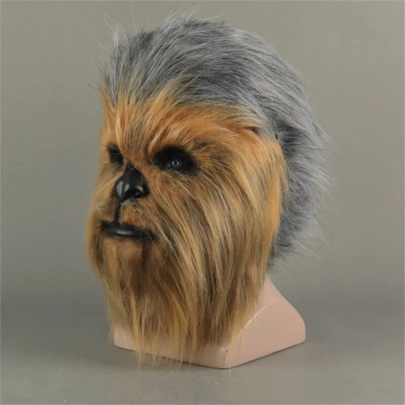 Star Wars Chewbacca Cosplay Máscara Casco Halloween Animal Mono Látex Tocado Foto 3 de 4