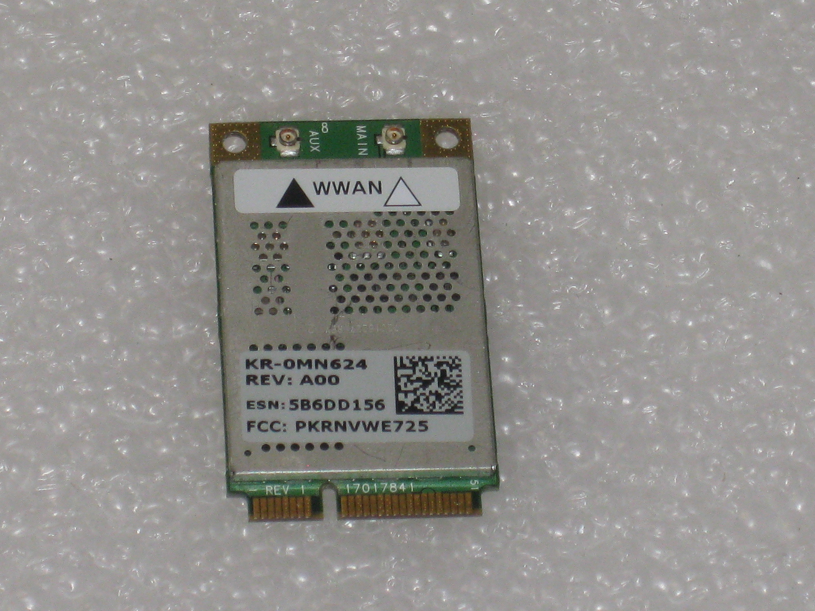 Dell MN624 WMAN Mobile Wireless Broadband Mini PCIE Card NIA01KR