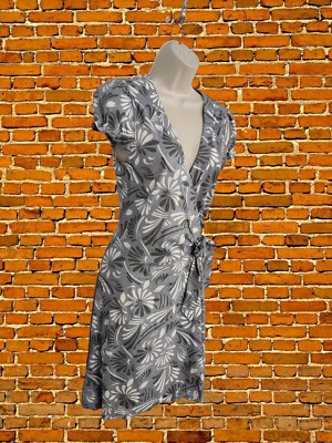 BNWT JASPER CONRAN FIT & FLARE WRAP BELTED DRESS SIZE UK 10 GREY JERSEY RRP £35