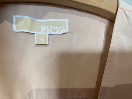 Michael Kors dusky pink 100% silk pussy bow blouse size XS 8 - Picture 4 of 5