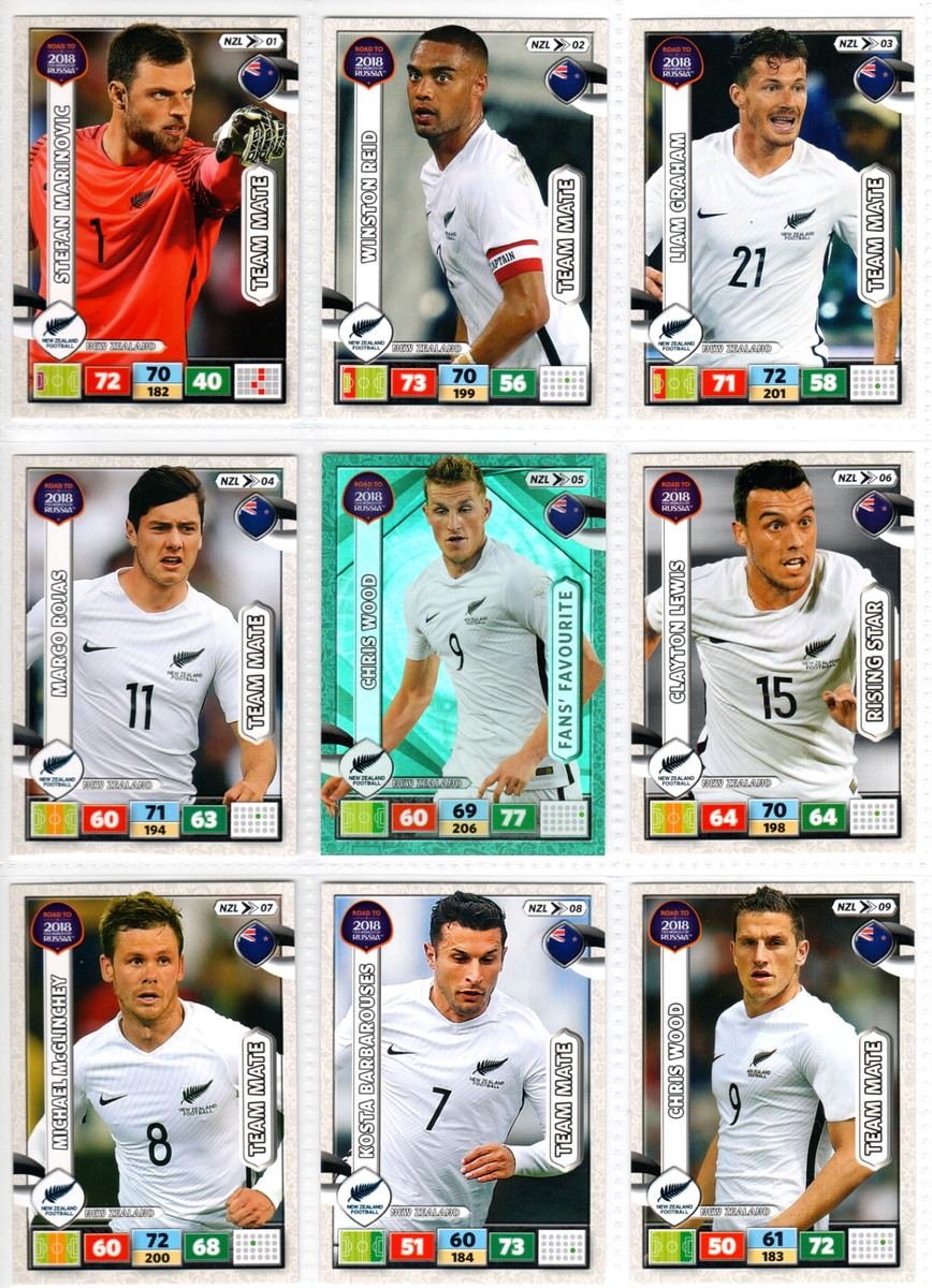 NEW ZEALAND FOOTBALL TEAM CARDS 09/09 FULL SET! - PANINI FIFA