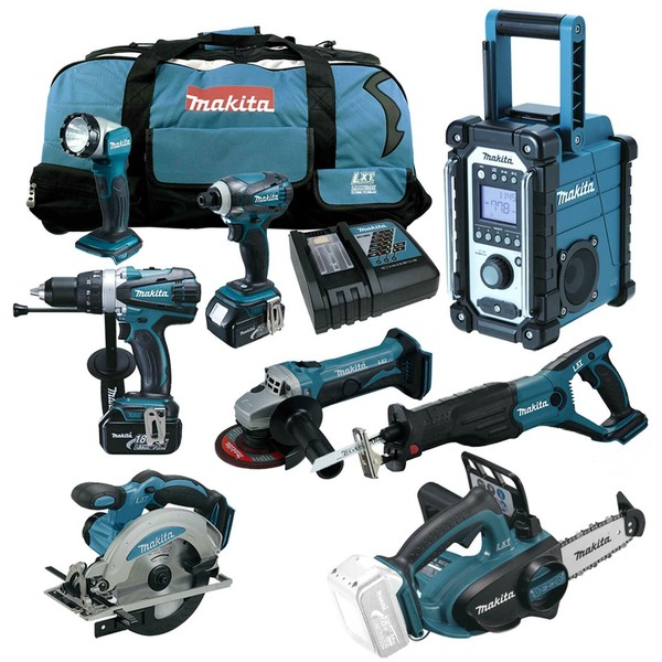 Makita DUC122 Akku KettensäGe Combo Kit - 18V Akku Werkzeug Set Inkl. DHP458 +++-image