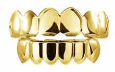 Real Metal 14K GP Post Malone Gold Teeth Studio Quality Grillz + Home Mold Kit