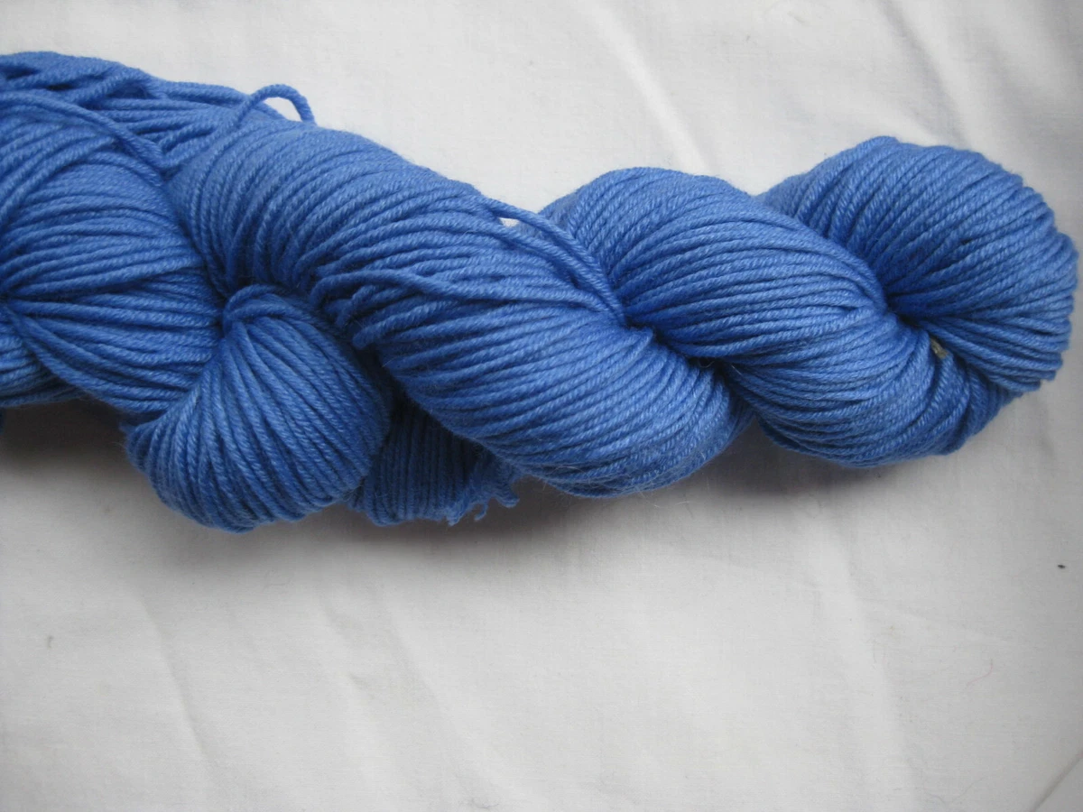 100gm Cashmere Silk Merino Wool 8ply Knit Hand-dyed Yarn Buoyant Blue 225m
