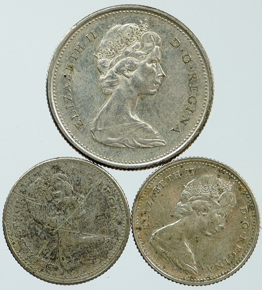 Lot of 3 Silver WORLD COINS Authentic Collection Vintage