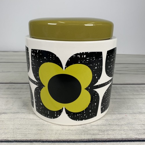 Orla Kiely Storage Jar Canister, Ceramic. Scribble Square Flower Design