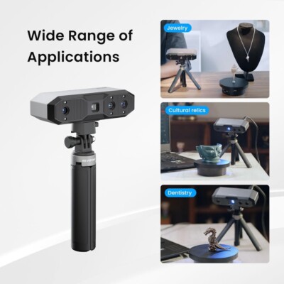 Scanner 3D Revopoint MINI 2 - Précision 0.02mm, Scan Couleur Portable - Pour Impression 3D, Dentisterie, Design