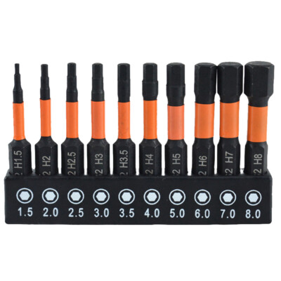 10/20 Stück Inbusschlüssel Bohrer Set S2 Stahl Sechskant Bit Set Sechskantkopf Bohrer Set