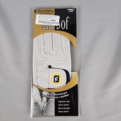 FJ Footjoy StaSof Golf Glove Ladie s Regular Left Hand LH Large Pearl Leather