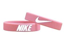 Nike Baller Band Silicone Rubber Bracelet Pink White Dunks AF1 Breast Cancer Oct