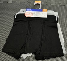 Wonder Nation Boys Boxer Briefs 3pack Size S 6-7 Black/Gray/Light Gray