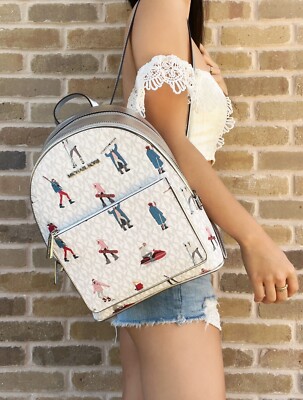 Michael Kors Jet Set Girls Adina Medium Backpack Signature Bright