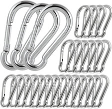 100-Pack M8 5/16" Spring Snap Hooks Heavy Duty Steel Chain Carabiner Clips