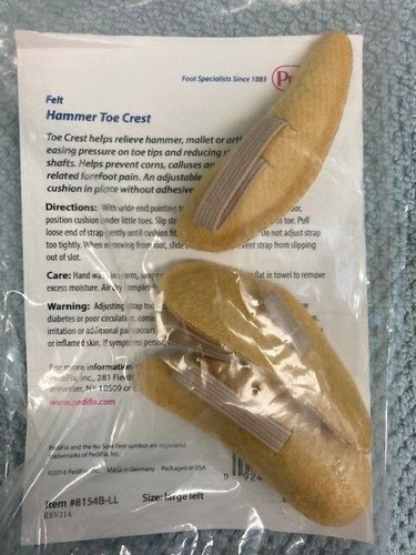 PEDIFIX HAMMER TOE CREST PAD PACKAGE OF 3 INCLUDED NEW SUEDE AND FELT - 第 2/4 張圖片