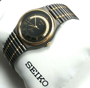 New ! Vintage Seiko Alarm Watch 5C22-6000 Two Tone Titanium ( 1990 ) (SB2)  | eBay