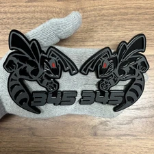 Hornet Badges Emblem BEE Red Eye BLACK OUT for 345 , 2 BADGES,  Fender Angry