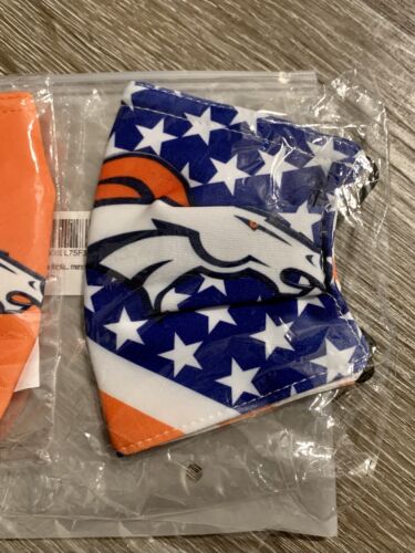 2x Denver Broncos Face Masks Face Covering Adults Kids With Filters New! - Picture 5 of 7