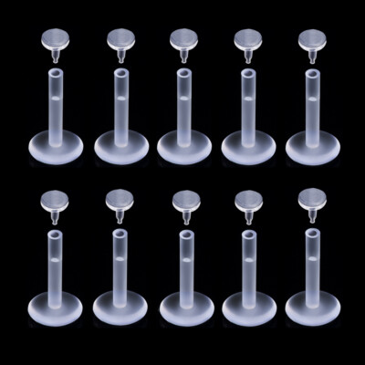20X 1,2mm & 1,6mm Bioflex PTFE Labret Ohr Lippe PIERCING Stecker System Retainer