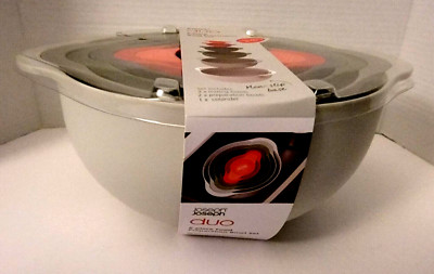 Joseph Joseph Duo 6 Piece Food Prep Bowls w.Colander Brand New Non-Slip Bottom