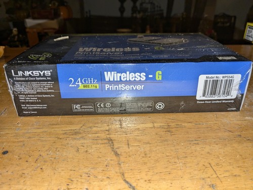 NEW-Linksys Model WPS54G Wireless G PrintServer 54Mbps 802.11g Sealed - Picture 2 of 3
