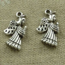 Free Ship 156 pcs tibetan silver angel charms 21X12mm L-3436