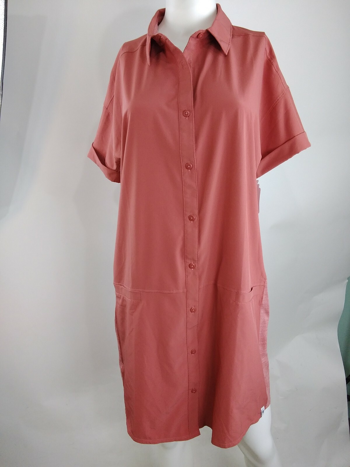 Smartwool Women Merino Sport Shirt Dress Dark Mahogany Medium 16612-J58