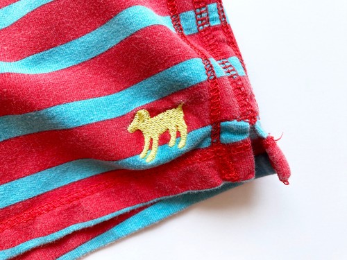 Mini Boden Girls Cotton Shorts Size 11 Red Blue Stripe Pull-On Comfy Soft - Picture 4 of 7