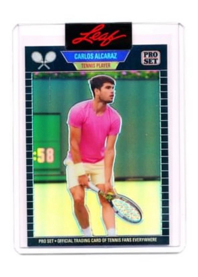 Juego de tarjetas coleccionables deportivas Leaf Pro 2023 metal negro Carlos Alcaraz tenis ATP/49 Foto 4 de 4