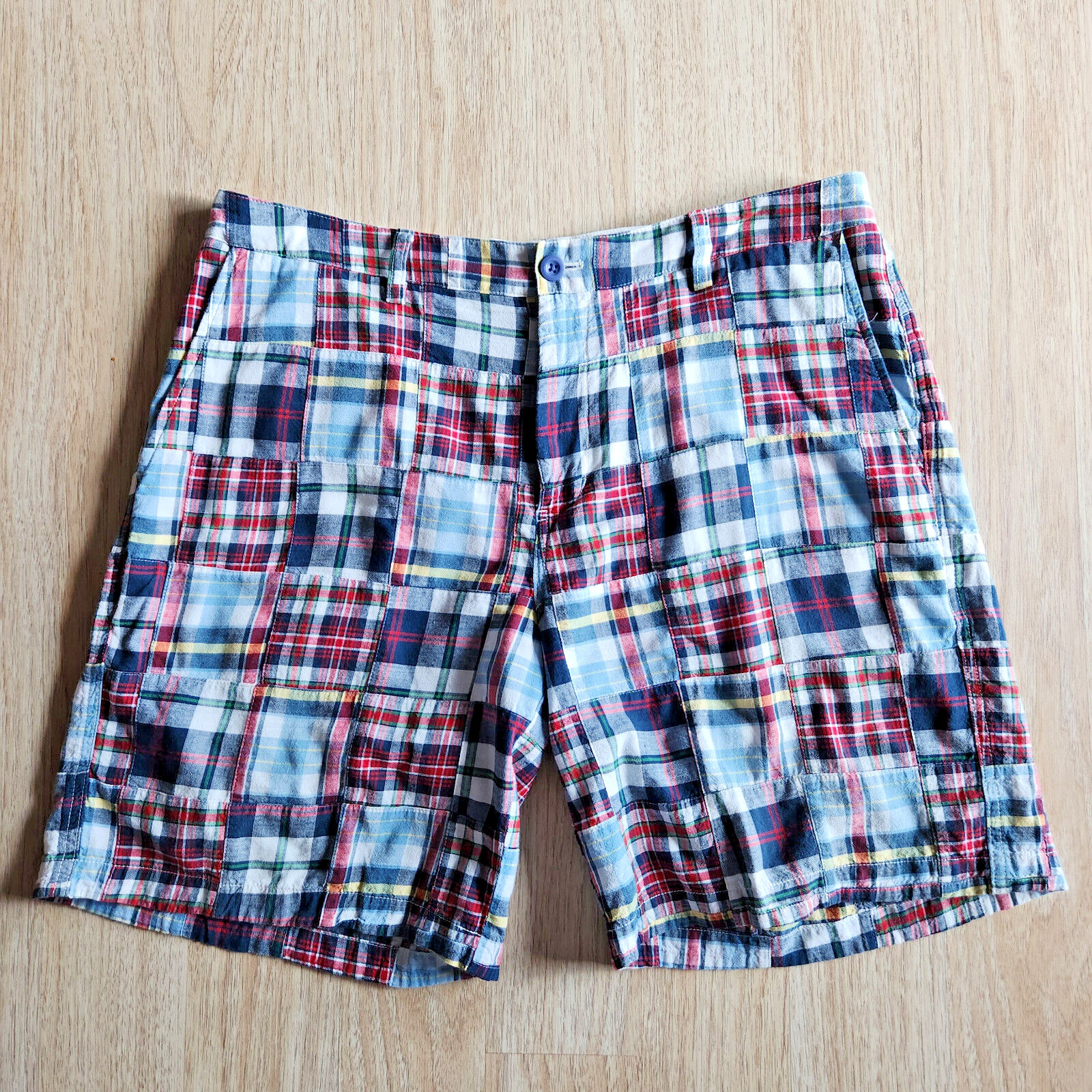 Vineyard Vines Madras Patchwork Plaid Shorts Zip … - image 3