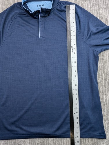 Rhone Clubhouse 1/4 Snap Golf Pullover Men's 2XL Blue Wicking Long Sleeve - Picture 12 of 15