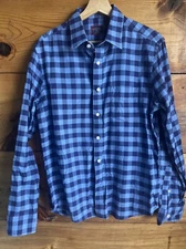 Untuckit Shirt Men Medium Slim Fit Plaid Gray Long Sleeve (flannel Feel) {EE}