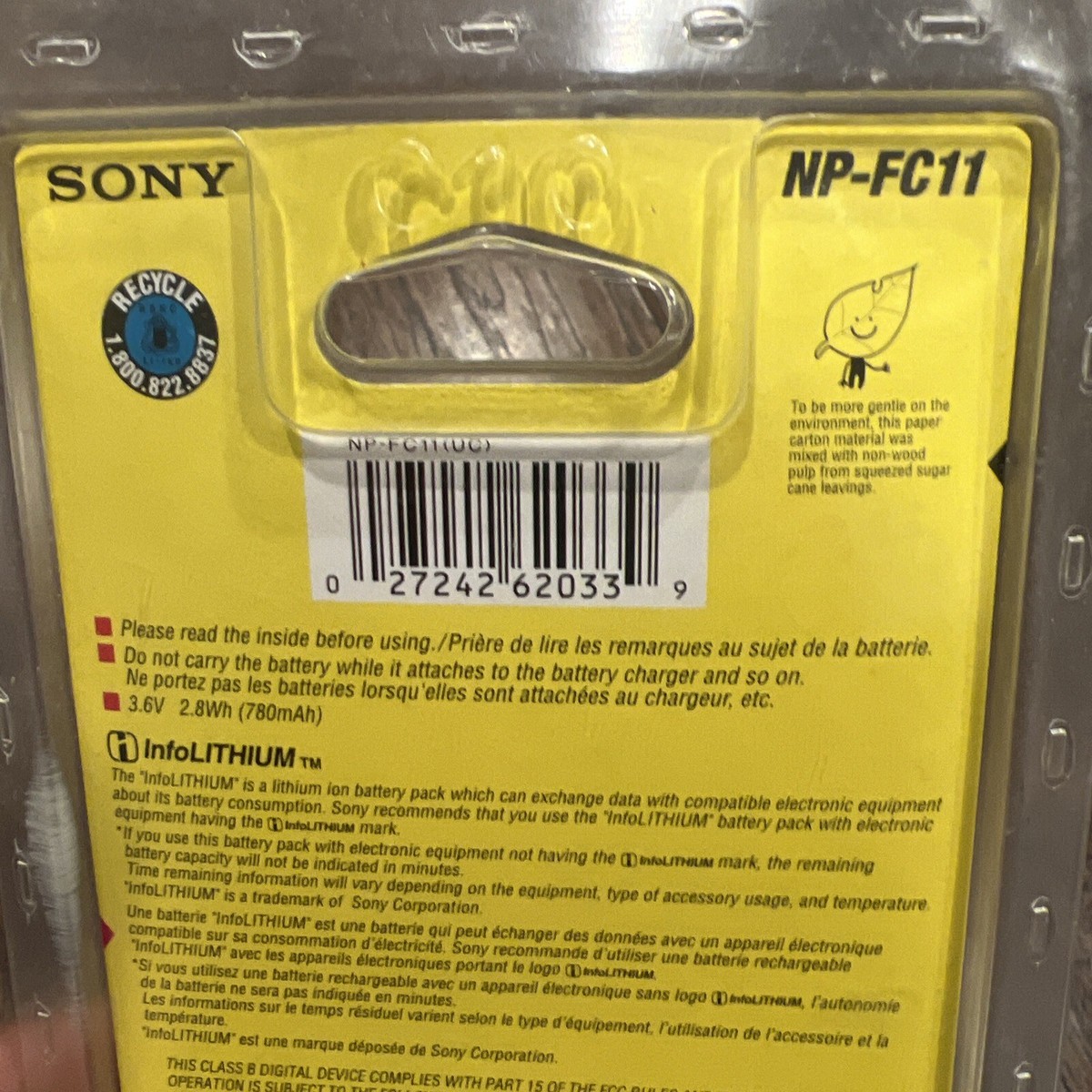 CellePhone Batteria Li-Ion 650mAh Compatibile Sony NP-FC10 / NP-FC11 Per Fotocamera Cybershot