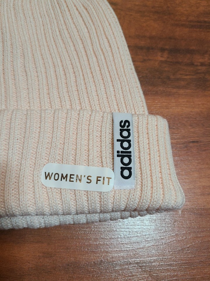Adidas Women’s Winter Hat Hawthorn Fold Knit Cap Beanie Stocking White