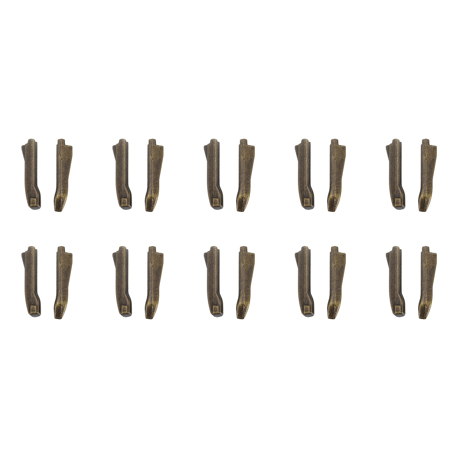 10 Sets Double Open Zipper Repair Latch Kits, #5 for Jacket Coat, Bronze Tone